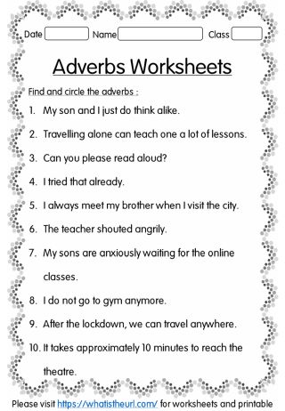 This worksheet is having about 10 different adverbs questions in one page.  The students need to identify the adverbs and circle them, Please download the PDF Adverbs Worksheet for Grade 2 (Visited 766 times, 1 visits today) Time Worksheets Grade 2, Books To Improve English, Action Verbs Worksheet, Adverbs Worksheet, English Grammar Exercises, English Teaching Resources, Homeschool Writing, Grammar Exercises, Time Worksheets