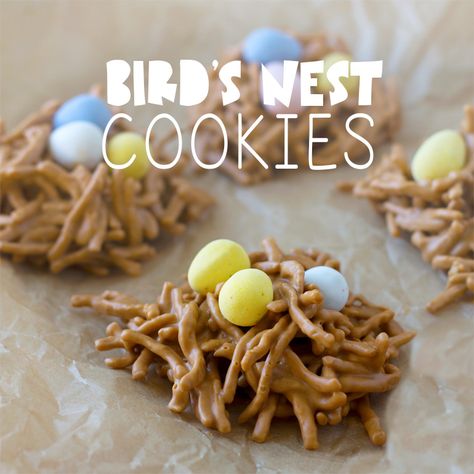 Easter Nest Treats, Birds Nests Recipe, Edible Bird's Nest, Birds Nest Cookies, Easter Birds Nest, Easter Egg Nest, Trendy Easter, Mud Pies, Easter Nests