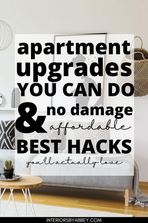 Diy Home Decor Apartment Friendly, Dated Apartment Decorating, Apartment Friendly Wall Decor, Renter Friendly Storage Ideas, Apartment Upgrades For Renters, Renter Friendly Living Room, Apartment Front Door Decor Entrance, Rental Apartment Decorating On A Budget, Rent Friendly Upgrades