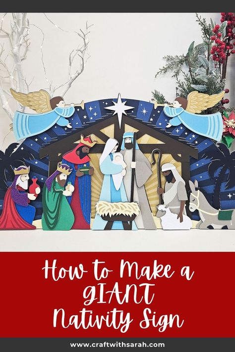 Nativity Decorations Christmas, Cricut Nativity, Nativity Sign, Nativity Characters, Nativity Scene Crafts, Nativity Svg, Simple Nativity, Diy Projects For Adults, Homemade Advent Calendars