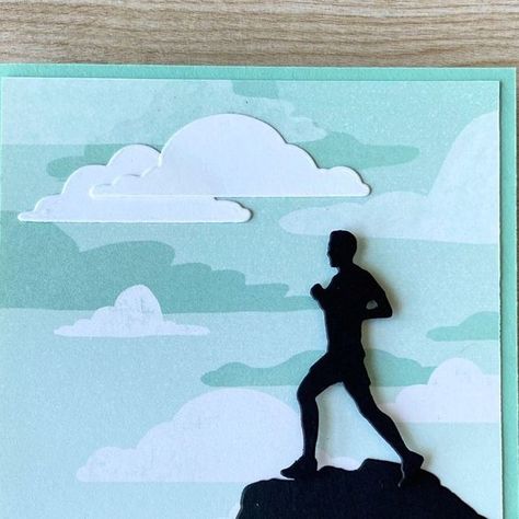 Running Themed Birthday Cards, Running Card Ideas, Sara Ogilvie, Farewell Cards, Male Birthday, Month Of April, Silhouette Cards, Birthday Cards For Men, My Class