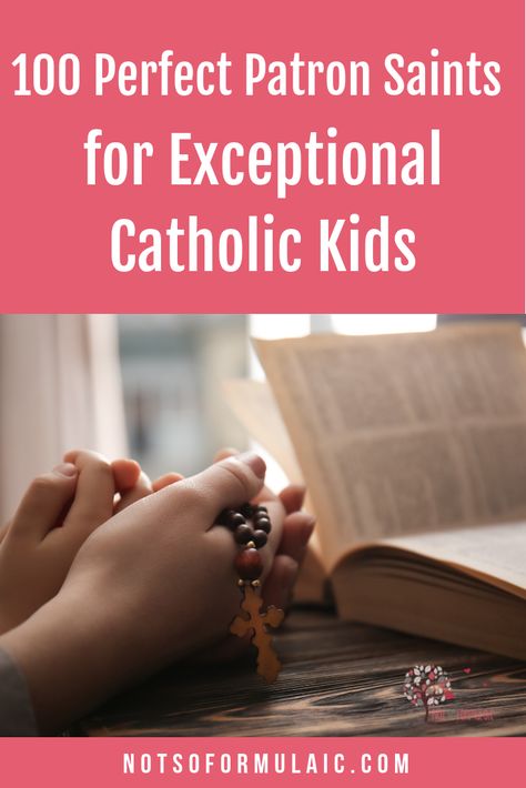 Choosing a saint posse for your child can be a daunting task, especially if your child has a number of interests and talents. Fortunately, the Catholic Church has literally thousands of holy men and women who have been elevated to sainthood. Here are 100 saints perfect for exceptional Catholic kids. via @notsoformulaic Saint Projects For Kids Catholic, Patron Saints List Catholic, Catholic Saints For Kids, Formation Ideas, Saints For Kids, Liturgical Calendar, Catholic Homeschool, Teaching Humor, Prayer Journals