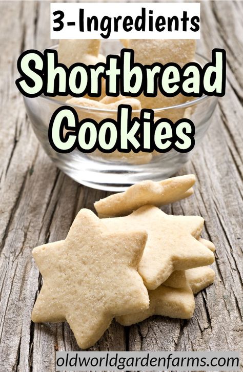 3 Ingredient Shortbread Cookies, 3 Ingredient Shortbread, Shortbread Cookies Recipe, 3 Ingredient Cookies, Sugar Cookie Recipe Easy, Tiramisu Dessert, Shortbread Cookie Recipe, Dessert Simple, Easy Sugar Cookies