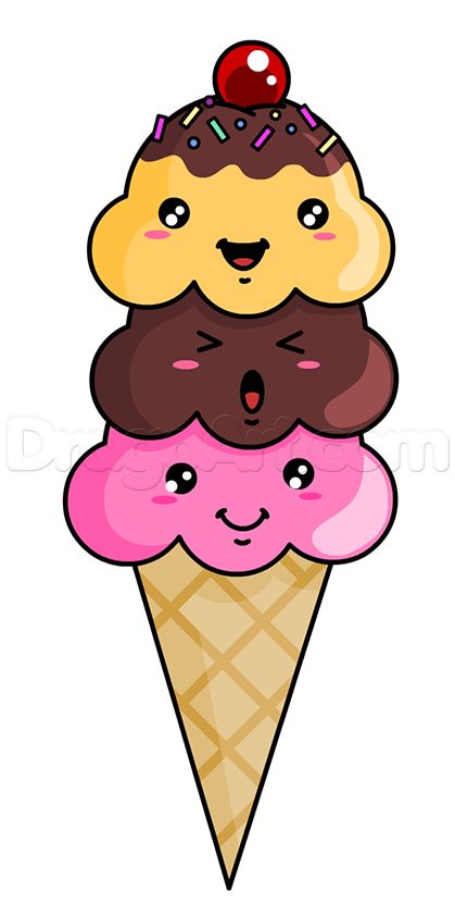 how to draw an ice cream step 7 Cute Ice Cream Drawing, Ice Cream Kawaii, Ice Cream Cartoon, Kawaii Clipart, Arte Do Kawaii, صفحات التلوين, Cute Food Drawings, Aktivitas Montessori, Lost 100 Pounds