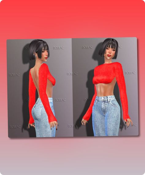 Sims 4 Clothing CC: Backless Crop TOP 1  SET  DO198 Sims4 Clothing, Mod Jacket, Sims 4 Cc Download, Backless Crop Top, Best Sims, Family Fashion, Sims 4 Clothing, Beautiful Boots, Sims 4 Cc