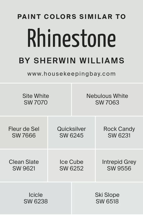 Colors Similar to Rhinestone SW 7656 by Sherwin Williams Rock Candy Sherwin Williams, Nebulous White, Outdoor Paint Colors, Sherwin Williams Gray, Ski Slope, Candy Paint, Clean Slate, Outdoor Paint, Wall Paint Colors