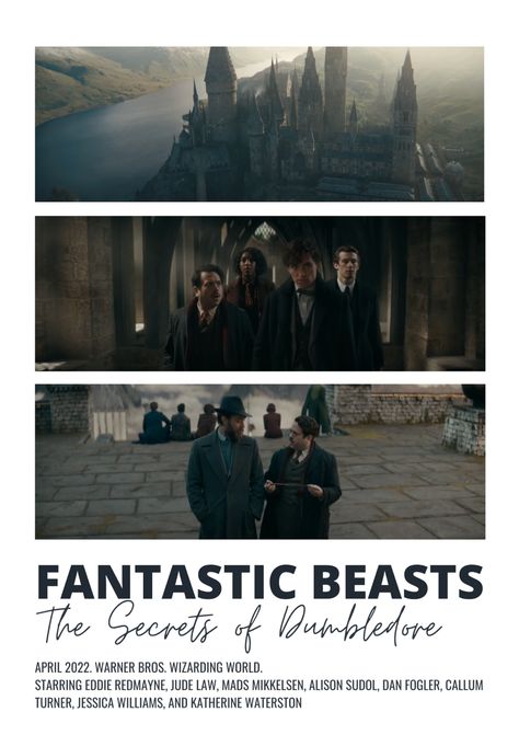 Fantastic Beasts: The Secrets of Dumbledore (2022) fan poster The Secrets Of Dumbledore, Secrets Of Dumbledore, Alison Sudol, Katherine Waterston, Callum Turner, Jessica Williams, Fan Poster, Eddie Redmayne, Jude Law