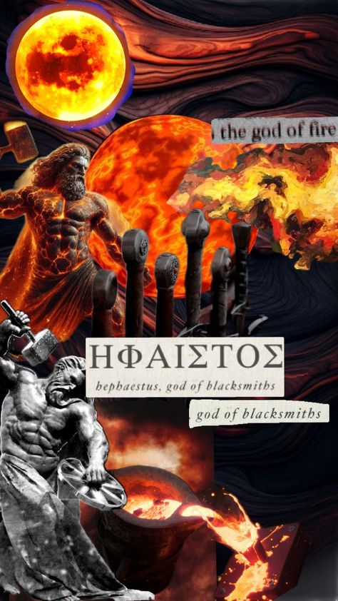 #Hephaestus #greekgod #Greek #God #goddess #mythology #greekmythology #blacksmith #fire #lava Greek God Of Fire, Greek Gods, Greek Mythology, Blacksmithing