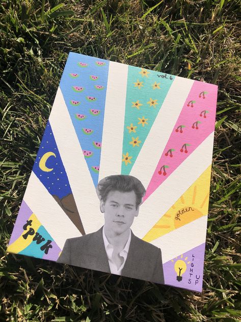 harry styles fine line painting Fine Line Painting, Bday Gifts For Him, Line Painting, Acrylic Painting Inspiration, Harry Styles Fine Line, Handmade Birthday Gifts, Crafty Gifts, Gift Inspiration, Diy Canvas Art Painting