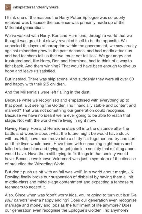 The Epilogue - 19 Years Later Golden Trio Headcanons, Nightmare Trope, Harry Potter Epilogue, Millennial Generation, About Harry Potter, Yer A Wizard Harry, Ron And Hermione, Harry Potter Headcannons, Golden Trio