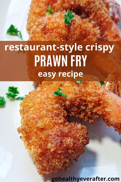 An easy recipe for restaurant-style crispy prawn fry that can be easily cooked at home with a few everyday ingredients. These golden fried prawns are so crunchy and delicious, they can be eaten as snacks or appetizers. You can also serve these fried shrimps as party food or take them for potluck or picnics. #snacks#partyfood#easyappetizers#easysnacks Prawn Snacks, Prawn Fry Recipes, Fried Prawns Recipe, Prawn Appetizers, Crispy Prawns Recipe, Crispy Prawns, Fried Prawns, Crunchy Shrimp, Crispy Shrimp Recipes