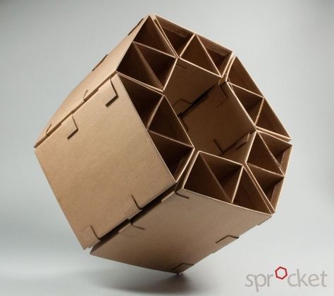 Sprocket Cardboard Chair - Photo 2 | Image courtesy of Winston Cuevas - Michelle Lee - Elliot Ouchterlony - Hala Khoursheed Nomadic Furniture, Cardboard Chair, Cardboard Model, Paper Structure, Cardboard Design, Paper Furniture, Cardboard Box Crafts, Cardboard Toys, Marker Storage