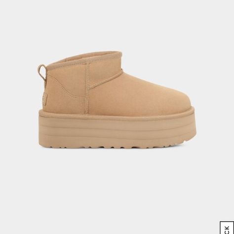 UGG PLATFORM ULTRA MINI IN DRIFTWOOD Ugg Ultra Mini Sand, Ugh Mini Platform, Ugg Classic Ultra Mini Sand, Ugg Micro Mini Platform, Ultra Mini Platform Uggs Driftwood, Ugg Platform, Ugg Ultra Mini, Creamy Color, Shoes Ugg