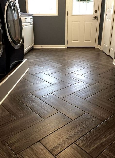 Faux Wood Tiles, Wood Tile Bathroom, درج السلم, Bathroom Tile Inspiration, Herringbone Wood Floor, Laundry Room Flooring, Modern Bathroom Tile, Herringbone Wood, Missing Person