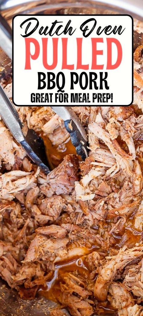 Slow-cooked to perfection with a smoky spice rub and covered in your favorite BBQ sauce, this juicy and tender Dutch Oven BBQ Pulled Pork is the ultimate comfort food. Whether you’re hosting a backyard barbecue or need a high protein option for meal prep, this tender pulled pork with BBQ sauce is a win! Use it on tacos, lettuce wraps, nachos, rice bowls, or baked potatoes! Oven Baked Pulled Pork, Pulled Pork Rub Recipe, Pulled Pork With Bbq Sauce, Baked Pulled Pork, Pulled Pork Oven Recipe, Dutch Oven Pulled Pork, Barbeque Pulled Pork, Pulled Pork Tenderloin, Pork Rub Recipe