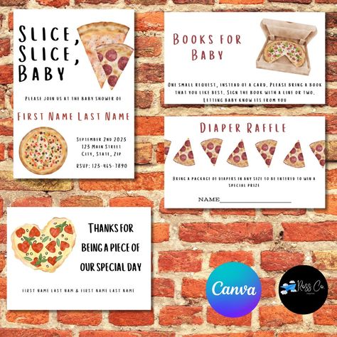 Pizza Shower Ideas, Pasta Themed Baby Shower Ideas, Pizza Theme Baby Shower Ideas, Pizza Party Baby Shower Ideas, Pizza And Pacifiers, Pizza Baby Shower Theme, Pizza Themed Baby Shower Ideas, Pizza Baby Shower Ideas, Funny Baby Shower Themes