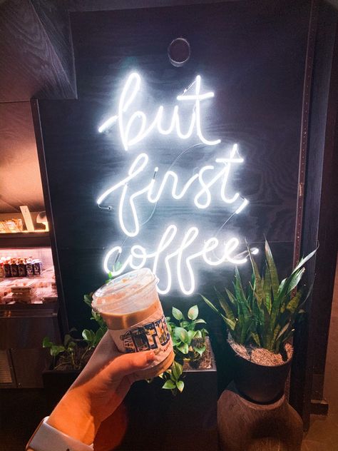 #butfirstcoffee #coffee #neonsign #coffeeshops #goodvibes #plants #aesthetic #neutral But First Coffee Neon Sign, Coffee Date, But First Coffee, Coffee Shop, Neon Signs, Tea, Neon, Coffee