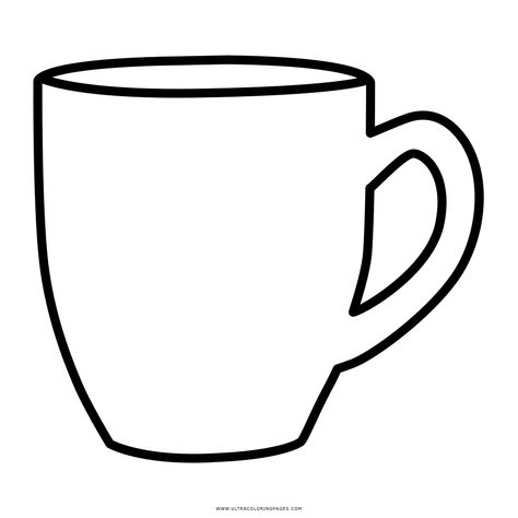 Mug Coloring Page - Ultra Coloring Pages Coffee Mug Template Free Printable, Coffee Cup Template Free Printable, Cute Coffee Cup Drawing, Mug Template Free Printable, Mug Coloring Page, Coloring Pages Coffee, Patterns Mugs, Mug Drawing Ideas, Cup Coloring Pages