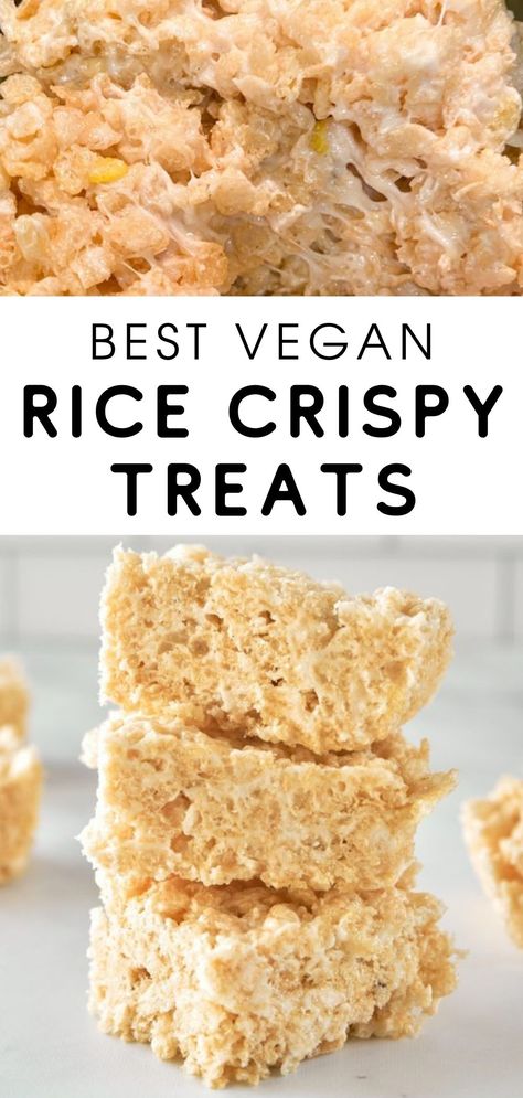 Vegan Rice Crispy Treats, Vegan Rice Krispie Treats, Crispy Treats Recipe, Rice Crispy Treats Recipe, Crispy Recipes, Vegan Marshmallows, Vegan Rice, Krispy Treats, Rice Krispy