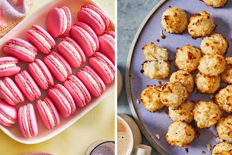 Almond Paste Cookies, Bite Size Cookies, Macaron Flavors, Ginger Molasses Cookies, Macaroon Recipes, French Bakery, Drop Cookies, Coconut Macaroons, Melting Chocolate Chips