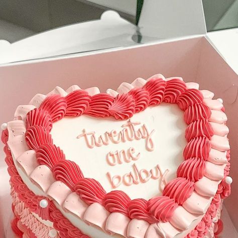 Twenty First Birthday Cake, Pink Lambeth Cake, 21 Bday Cake, Twenty One Cake, 21st Bday Cake, Cakes Cute, 21 Bday, Cake Quotes, Twenty First Birthday