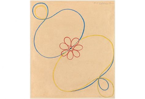 Hilma af Klint, Group V, No. 5. The Seven-Pointed Star, 1908 Hilma Af Klint, White Tattoo, Line Tattoos, No 5, Hand Tattoos, Logo Branding, Embroidery Patterns, Tatting, Piercings