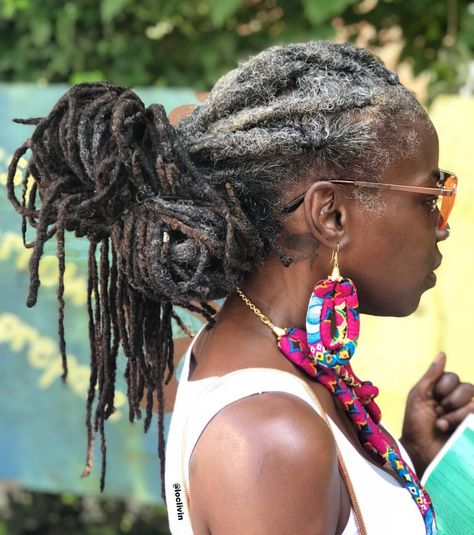 Locs. Long locs. Gray hair. Natural Hair. Loc’d hair. Dread Women, Gray Locs, Healthy Locs, Freeform Locs, Billy Ocean, Jah Rastafari, Afro Natural, Grey Hair Inspiration, Beautiful Dreadlocks