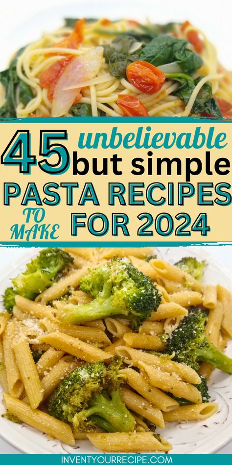 45 Best Pasta Recipes To Try In 2024. Simple ingredient pasta recipes perfect for quick dinners and family gatherings. Something for everyone with a collection of vegetarian pasta dishes, healthy pasta dishes, and comforting pasta recipes. Healthy Recipes | Italian Recipes | Pasta Recipes | Healthy Pasta Recipes | Dinner Recipes Pastaroni Recipes, Pasta Add Ins, Pasta Meal Recipes, Simple Pasta Dishes Dinner Tonight, Simple Ingredient Pasta, Pasta Dinners Recipes, Lunch Pasta Recipes, Dinner With Pasta, Simple Pasta Recipes