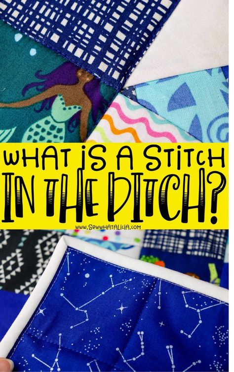 Stitch In The Ditch Quilting, Crown Royal Quilt, Stitch In The Ditch, Machine Embroidery Tutorials, How To Stitch, Sewing 101, Blanket Stitch, Quilting Tips, Small Quilts