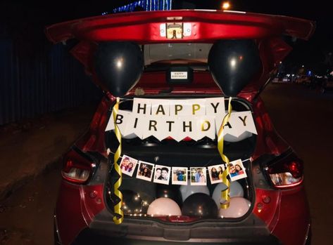 Birthday Car Decoration, Car Trunk Surprise Ideas, Car Birthday Decorations Ideas, Car Birthday Decorations, Birthday Decorations Ideas, Birthday Decoration Ideas, Cake Design For Men, Surprise Birthday Decorations, Birthday Surprises