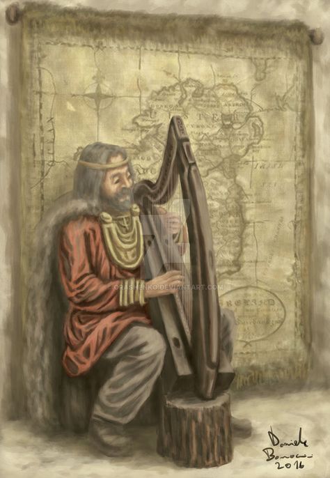 Brian Boru, Celtic History, Ancient Ireland, Historical Painting, Irish History, Dark Ages, Harp, Swords, Reign