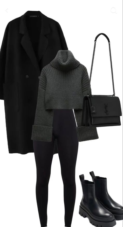 Black Winter Outfits Classy, All Black Outfit Casual Classy, Cold Weather Outfits For Work, February Outfit Ideas, Fashion Inspo Outfits Winter, Stile Blair Waldorf, Fest Outfits, Winter Fashion Outfits Casual, Stylish Work Outfits