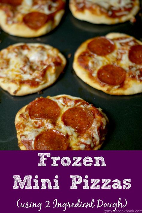 Using 2 Ingredient dough these mini pizzas can be frozen  so you can eat them whenever you want. Greek Yogurt Pizza Dough, Greek Yogurt Pizza, Yogurt Pizza Dough, Yogurt Pizza, Lasagna Cups, Pizzas Recipe, 2 Ingredient Dough, Pizza Roll, Traditional Lasagna