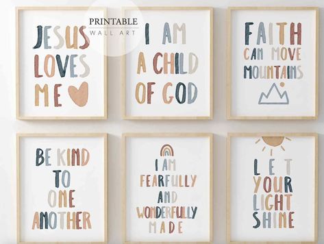 Church Nursery Decor, Kids Church Rooms, Kids Church Decor, Christian Classroom, Sunday School Rooms, Christian Nursery, Sunday School Classroom, Bible Wall Art, Bible Verses For Kids