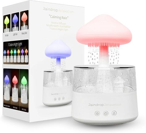 Transform any room in your home with our cloud night light diffuser. Suitable for lounge, kitchen, bedroom, or office desktop use, the tranquil sound of a raindrop, and scent of essential oil diffusion, will help encourage a relaxing environment and lift your mood. High-quality rain diffuser with a difference. Our mushroom diffuser includes a unique mist mode, ensuring enhanced essential oil diffusion and air humidification for your room. Mushroom Diffuser, Rain Diffuser, Help Sleeping, Calming Rain, Light Waterfall, Home Aroma, Cloud Night, Lounge Kitchen, Cloud Night Light