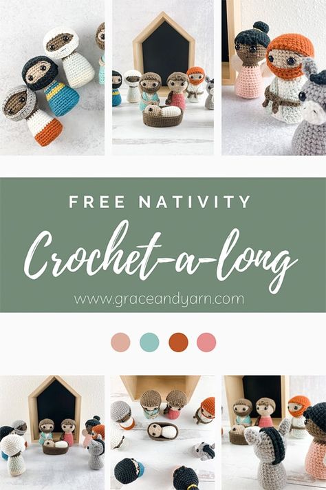 Free Nativity Set Crochet A Long - Grace and Yarn Grace And Yarn, Nativity Pattern, Crochet Nativity, Christmas Crochet Patterns Free, Diy Nativity, Crochet Christmas Decorations, Holiday Crochet, You're Invited, Crochet Christmas Ornaments