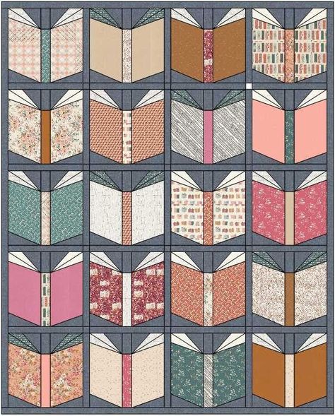 Book Nerd Quilt, Nerd Quilt, Sharon Holland, Quilt Modernen, Sewing Machine Projects, Quilt Sewing Patterns, Paper Piecing Patterns, Book Quilt, Small Quilts