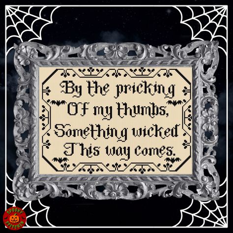 Something wicked this ways comea downloadable cross stitch pdf Cross Stitch Witch, Spooky Cross Stitch, Cross Stitch Halloween, Witch Cross Stitch, Halloween Cross Stitch, Stitch Halloween, Something Wicked, Halloween Cross Stitches, Cross Stitch Pattern