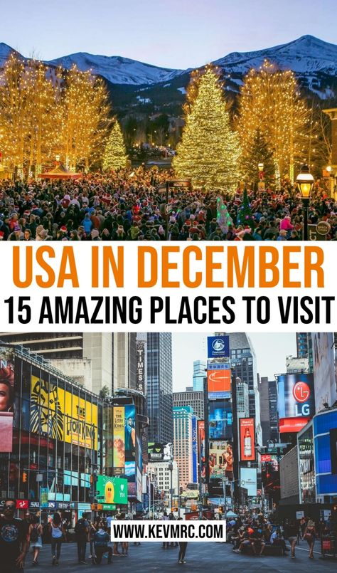 usa travel in december Where To Travel In December, December Travel Destinations, Places To Travel In December, Travel In December, Places To Visit In December, December Travel, Winter Travel Essentials, Winter Travel Destinations, Travel Bucket List Usa