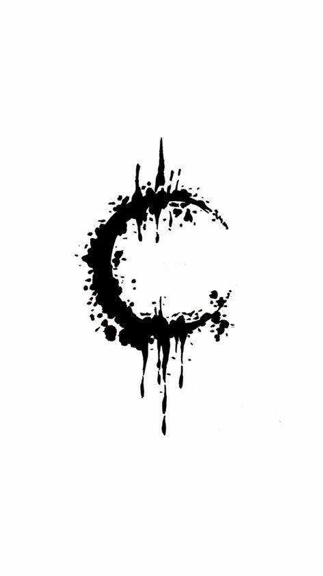 Melting Moon Tattoo, Dripping Tattoo Ideas, Crescent Moon Tattoo Men, Moon Crescent Tattoo, Dripping Tattoo, Black Moon Tattoo, Midnight Tattoo, Crescent Moon Drawing, Drip Tattoo