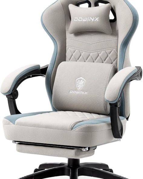 New 🎉 Dowinx Gaming Chair Breathable Fabric Computer Chair with Pocket Spring Cushion, Comfortable Office Chair with Gel Pad and Storage Bag,Massage Game Chair with Footrest,Green [Individual Pocket Springs] The seat cushion is composed of pocket springs, a type of spring commonly used in sofas. Each spring operates independently, offering elasticity and support by adapting to pressure and contouring to your body's weight, providing a luxurious and comfortable experience akin to that of a sof... Gamer Chair, Ergonomic Computer Chair, Chaise Gaming, Game Chair, Chair With Footrest, Comfortable Office Chair, Comfortable Office, Storage Chair, Ergonomic Office