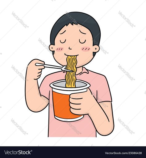 People Eating Drawing, Mie Level, Eating Drawing, Scientist Cartoon, Drawings Of People, Minimal Illustration, Fashion Figure, Moving Images, Cup Noodles