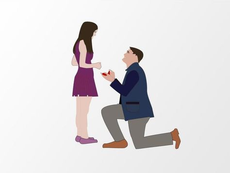 Proposal Illustration Couple, Proposal Drawing, Couple Vector Illustration, Couple Vector, Baby Couple, Story Illustration, Images Cartoon, Proposal Pictures, Couple Romantic