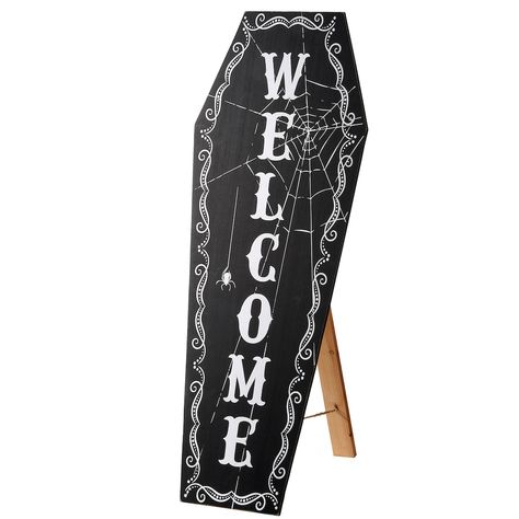 Gothic Text, Company Halloween, Halloween Themes Decorations, Porch Welcome Sign, Halloween Inflatables, Wood Composite, Halloween Yard Decorations, Purple Halloween, Halloween Yard