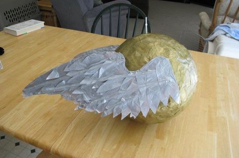 Homemade golden snitch pinata. Says "I open at the close" across ... Hp Potions, Diy Golden Snitch, I Open At The Close, The Triwizard Tournament, Harry Potter Diy Crafts, Harry Potter Party Ideas, Golden Birthday Parties, Ideas For Food, Triwizard Tournament