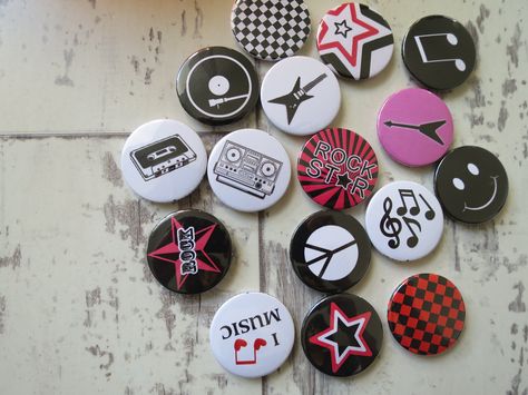 Punk & Emo badges. Some of our oldest designs but still so good. Badge Design Ideas, Pin Ideas Button, Pin Design Ideas, Fish Valentines, Punk Badges, Cute Badges, Hen Party Badges, Badge Ideas, Wedding Badges