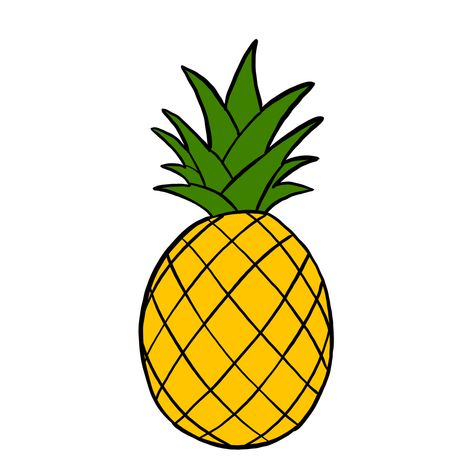 Pineapple Emoji, Pineapple Drawing, Disney Minimalist, Banana Sticker, Pineapple Sticker, Fridge Stickers, Cute Watermelon, Cute Pineapple, Instagram Emoji