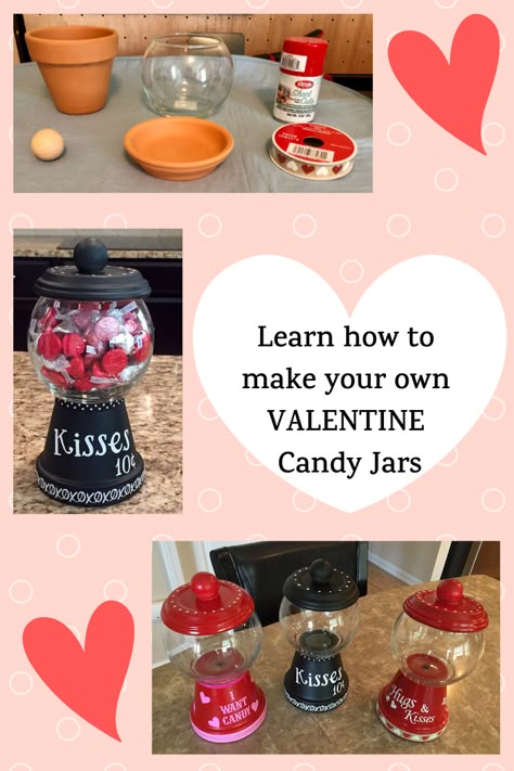 DIY: Make your own candy jar for Valentine’s Day – My Florida Life Candy Jars Diy, Make Your Own Candy, Friend Valentine Gifts, Valentines Candy, Easy Valentine Crafts, Diy Valentine's Day Decorations, Valentine Gifts For Kids, Diy Valentines Decorations, Valentine's Day Decorations