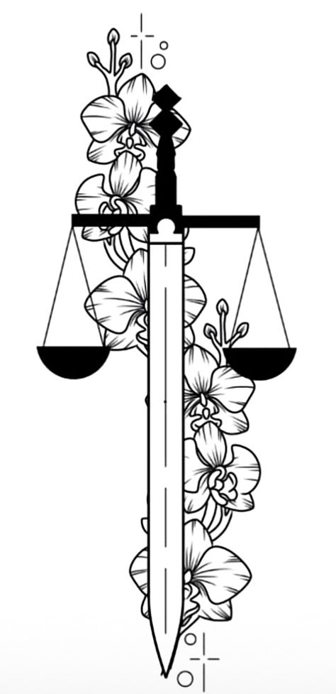 Libra Sketch Drawings, Libra Zodiac Tattoos, Libra Art, Flower Thigh Tattoos, Libra Tattoo, Black Girls With Tattoos, Zodiac Tattoos, Zodiac Tattoo, Tattoo Design Book