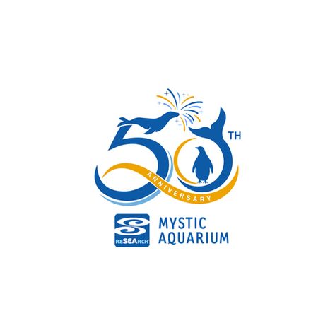 Designs | Mystic Aquarium Needs Special logo for 50th Year Anniversary | Logo & business card contest Business Anniversary Logo Design, Special Logo, 50 Th Anniversary, Logo Design Anniversary, Anniversary Logo Ideas, 50 Number Design, 50 Years Anniversary Logo, Logo Aniversary, 30 Anniversary Ideas